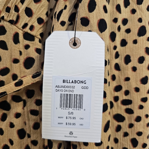 Billabong Cheetah Print Days On End Sundress Size Small - Picture 7 of 12